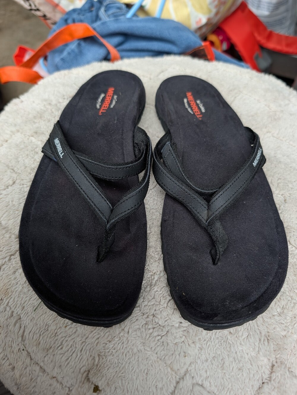 Women's Merrell Black Memory Foam Sandals Size 10